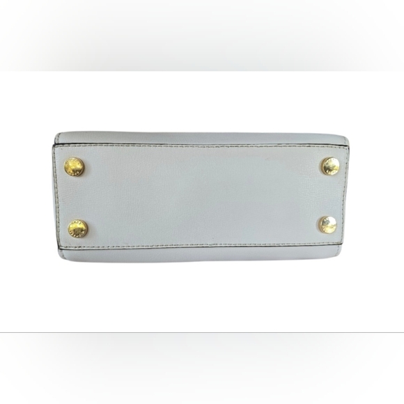Michael Kors Ellis Small White Leather Satchel/Crossbody with Gold Accents - Picture 5 of 16